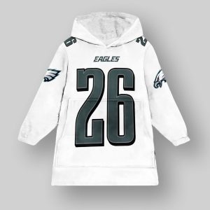 White Saquon Barkley Eagles Football Unisex Blanket Hoodie 1 White Saquon Barkley Eagles Football Unisex Blanket Hoodie