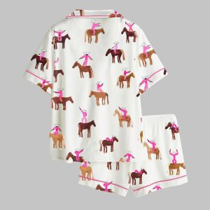 Gangstas Paradise Cowboys Horses Rodeo Satin Pajama Set