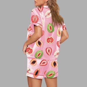 Sliced Feminine Fruit Art Print Pajama Set 1 Sliced Feminine Fruit Art Print Pajama Set