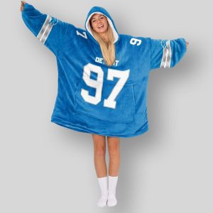 Hutchinson Detroit Football Unisex Blanket Hoodie