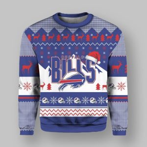 Christmas Bills Football Santa Hat Ugly Sweater