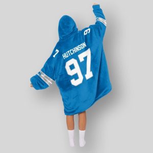 Hutchinson Detroit Football Unisex Blanket Hoodie