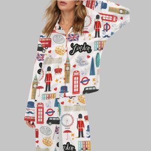 London England Satin Pajama Set