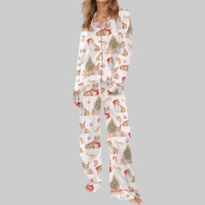 Corgi Christmas Satin Pajama Set