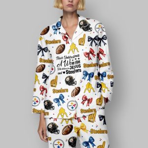 Steelers Never Underestimate A Woman Who Believes In Jesus And Steelers Pajama Set 1