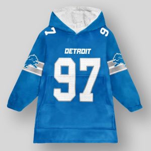 Hutchinson Detroit Football Unisex Blanket Hoodie