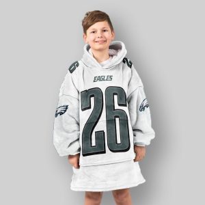 White Saquon Barkley Eagles Football Unisex Blanket Hoodie 3 White Saquon Barkley Eagles Football Unisex Blanket Hoodie