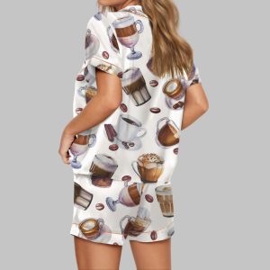 Coffee Cup Satin Pajama Set