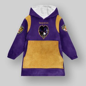 Ravens Purple Rising Unisex Blanket Hoodie 4 Ravens Purple Rising Unisex Blanket Hoodie
