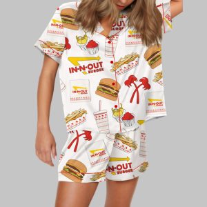 Burger Fast Food Satin Pajama Set
