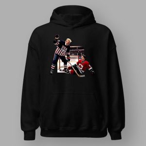 Trump Defeating Justin Trudeau Funny Hockey Shirt