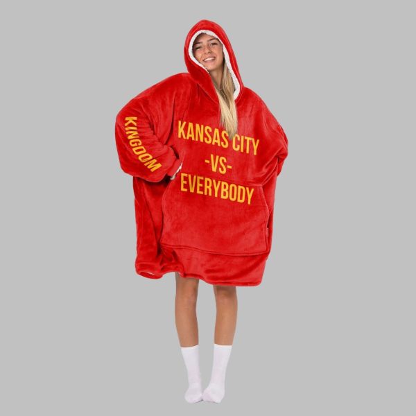 3 Peat Kansas City Football Unisex Blanket Hoodie