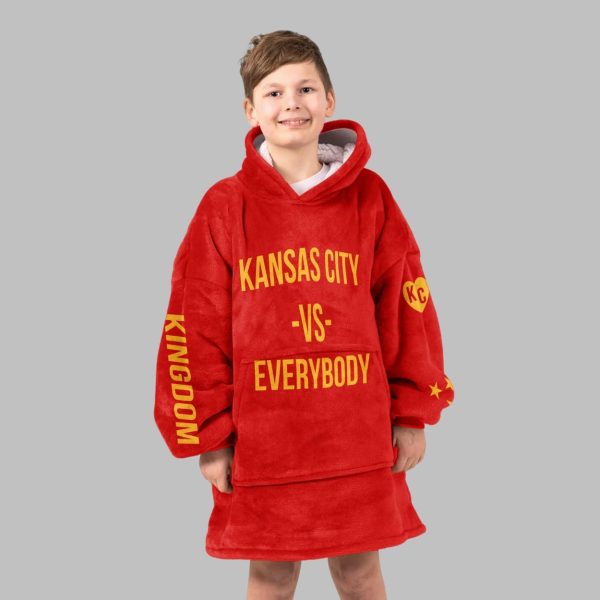 3 Peat Kansas City Football Unisex Blanket Hoodie
