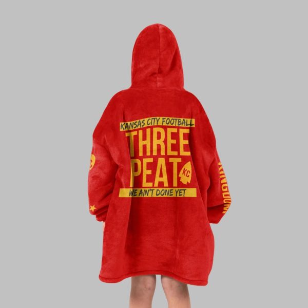 3 Peat Kansas City Football Unisex Blanket Hoodie