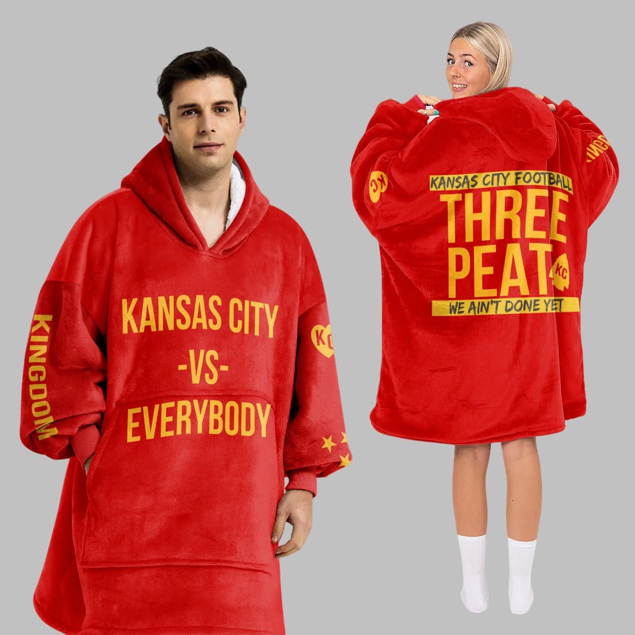 3 Peat Kansas City Football Unisex Blanket Hoodie 3 Peat Kansas City Football Unisex Blanket Hoodie