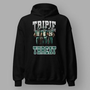 Triple Threat Saquon Barkley Aj Brown And Devonta Smith Eagles Shirt