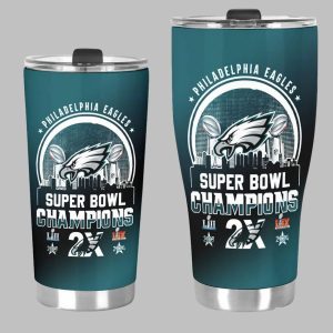 Eagles 2X Super Bowl Champions Tumbler Cup