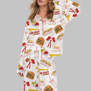 Burger Fast Food Satin Pajama Set