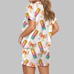 Coquette Orange Energy Drink Satin Pajama Set