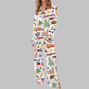 Philippines Travel Satin Pajama Set