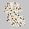 Watercolor Caviar Art Print Satin Pajama Set