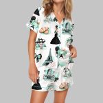 Breakfast At Paris Satin Pajama Set