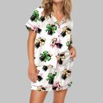 Coquette Black Beer Satin Pajama Set