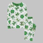 Coquette St. Patrick's Day Shamrock Bow Pajama Set