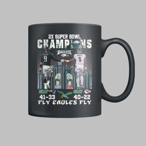 Foles And Hurts Eagles 2X Super Bowl Champions Fly Eagles Fly Mug 1 Foles And Hurts Eagles 2X Super Bowl Champions Fly Eagles Fly Mug