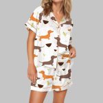 Dachshund Weenies And Tinis Satin Pajama Set
