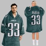 DeJean 33 Eagles Football Unisex Blanket Hoodie