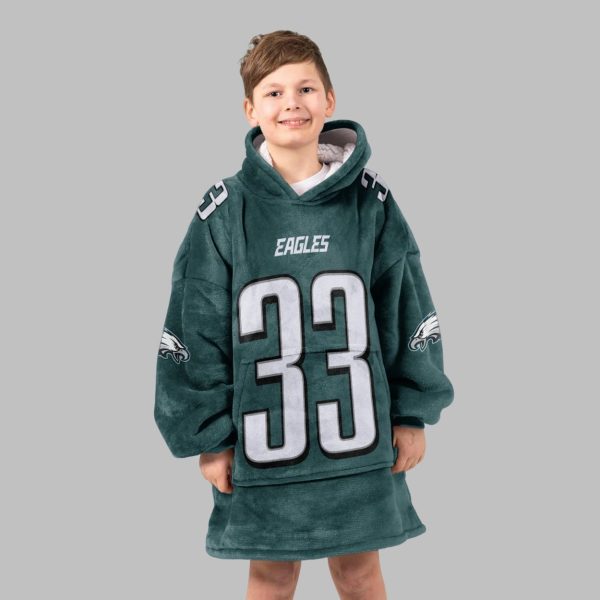 DeJean 33 Eagles Football Unisex Blanket Hoodie
