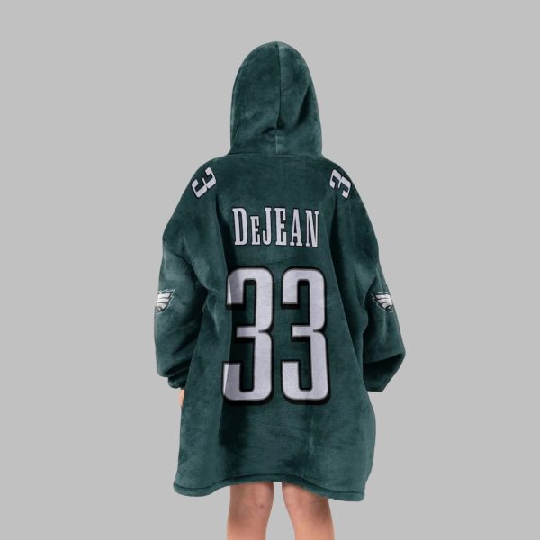 DeJean 33 Eagles Football Unisex Blanket Hoodie
