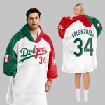 Dodgers Valenzuela 34 Unisex Blanket Hoodie