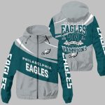 Eagles 2 Time Super Bowl Champions LII LIX Windbreaker Jacket