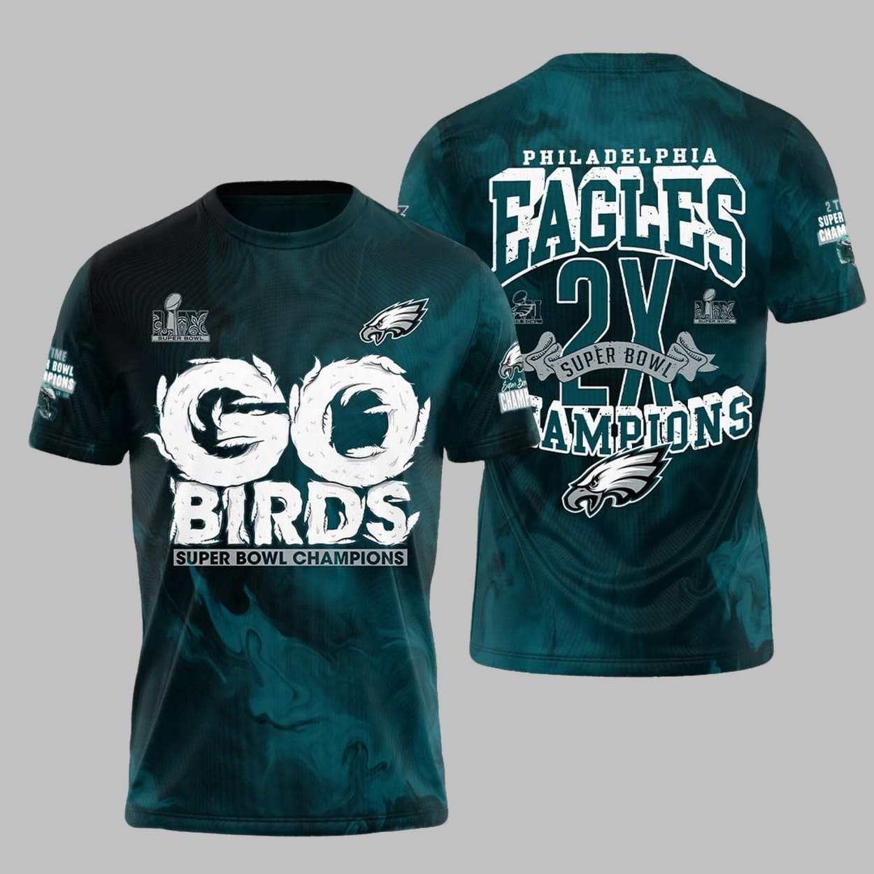Eagles Go Birds 2X Super Bowl Champions Shirt Eagles Go Birds 2X Super Bowl Champions Shirt