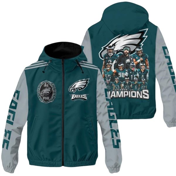 Eagles Super Bowl LIX Champions Windbreaker Jacket