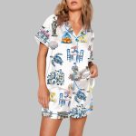 Greece Watercolor Summer Travel Pajama Set