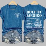 Gulf Of Mexico Printed V Neck T-Shirt