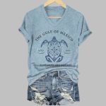 Gulf Of Mexico Stay Salty And Resist Printed V-Neck T-Shirt