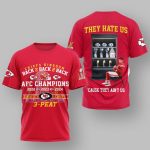 Mahomes They Hate Us 'Cause They Aint Us Chiefs Kingdom Back 2 Back 2 Back AFC Champions Shirt