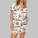 Philippines Travel Satin Pajama Set