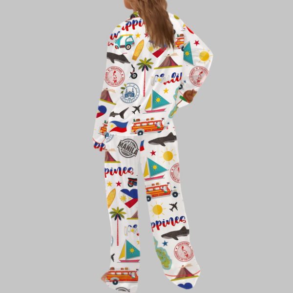 Philippines Travel Satin Pajama Set