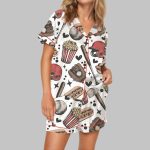 Retro Baseball Game Day Satin Pajama Set