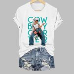 Retro Country Western Music Cowboy Print T-Shirt