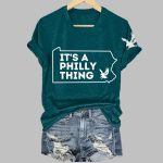 Retro It's A Philly Thing Print V-Neck T-Shirt