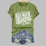 Retro Philadelphia Geaux Birds Fleur De Lis 2025 Print T-Shirt