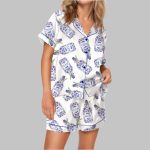 Save Water Drink Gin Bottle Satin Pajama Set