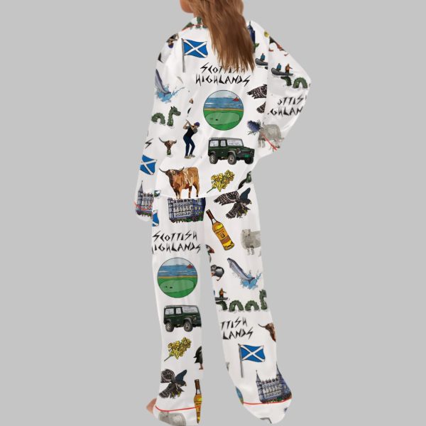 Scottish Highlands Travel Satin Pajama Set