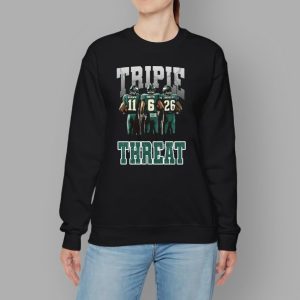 Triple Threat Saquon Barkley Aj Brown And Devonta Smith Eagles Shirt